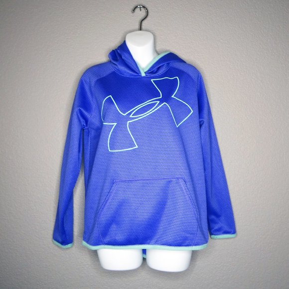 Under Armour Cold Gear Purple & Mint Green Hoodie Sz XL Girls - Picture 1 of 7